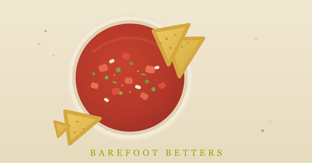 A bowl of fresh red salsa with tortilla chips for the Intestinal body type (illustration)
