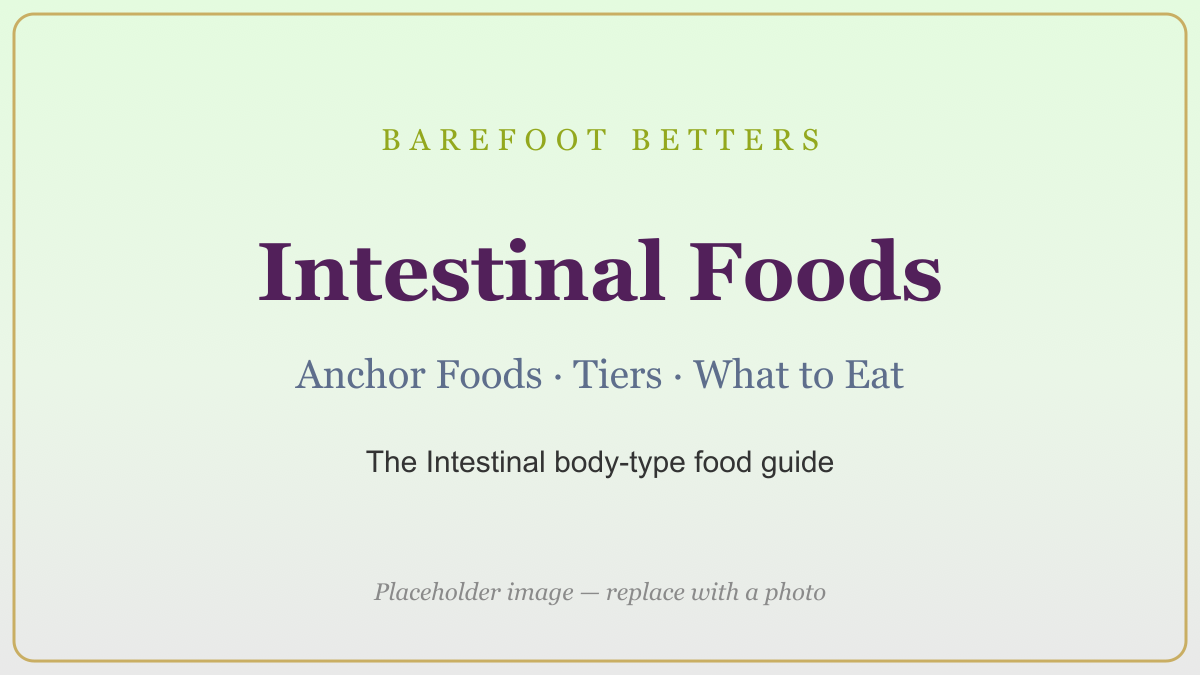 The Intestinal Body Type Food Guide — anchor foods, tiers, and what to eat (placeholder image)